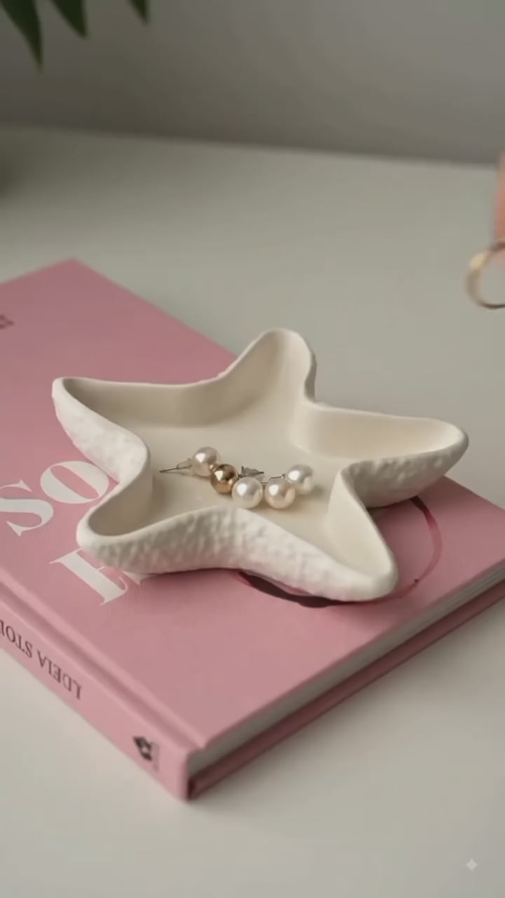 Starfish Concrete Trinket Tray- Coastal Home Decor