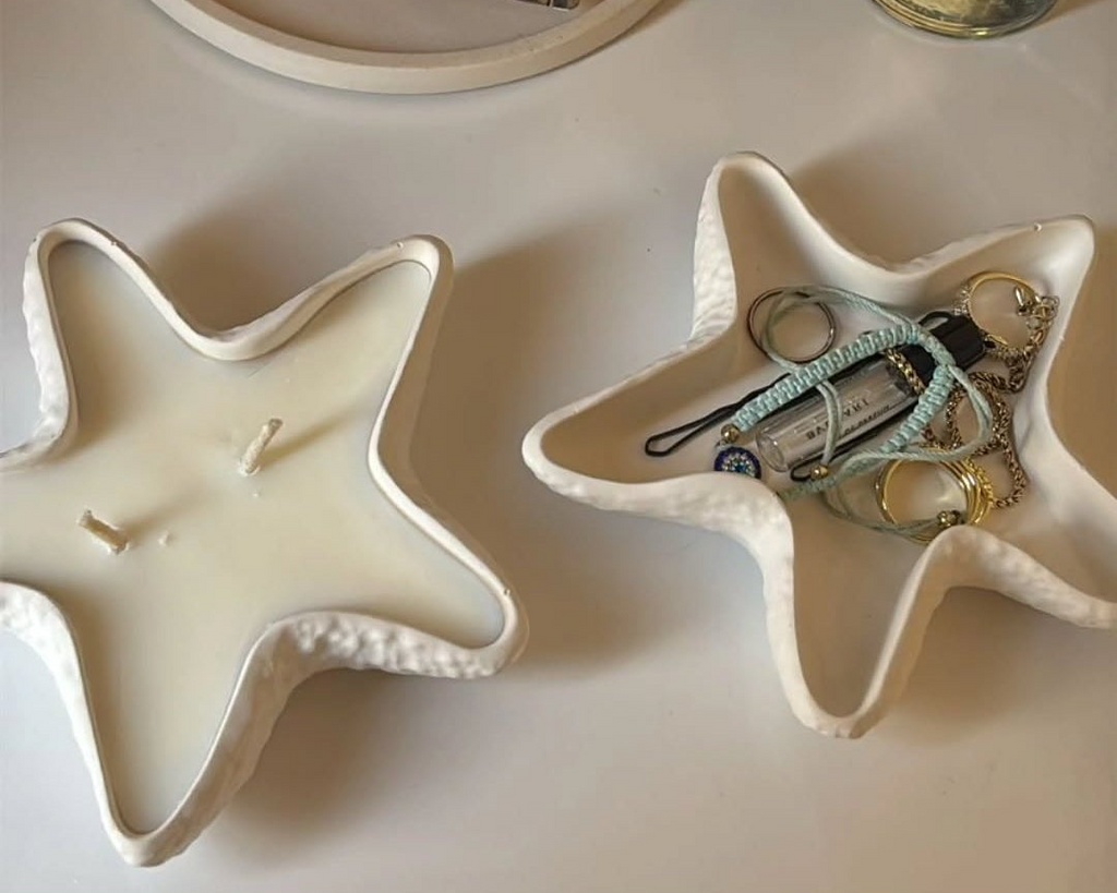 Starfish Concrete Trinket Tray- Coastal Home Decor