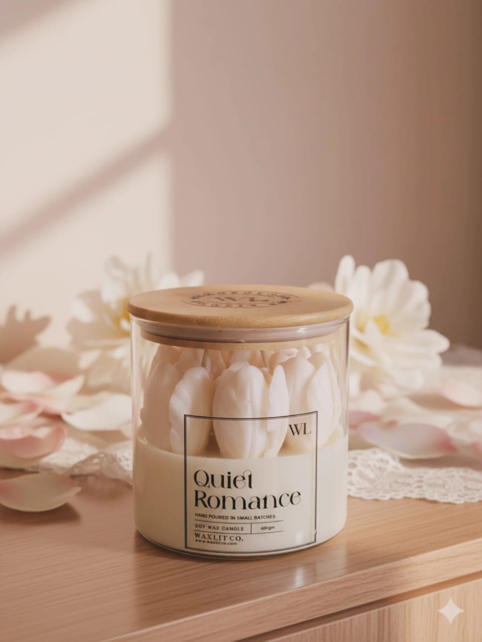 Premium Tulip Rose Candle