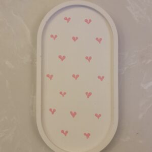 Oval Tray with Hearts